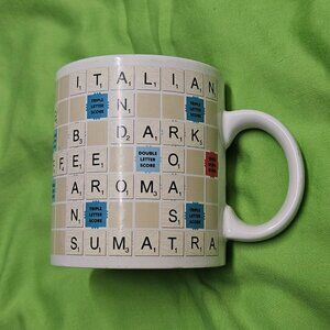 Scrabble Tiles Hasbro Coffee Types Theme Mug Cup 2005